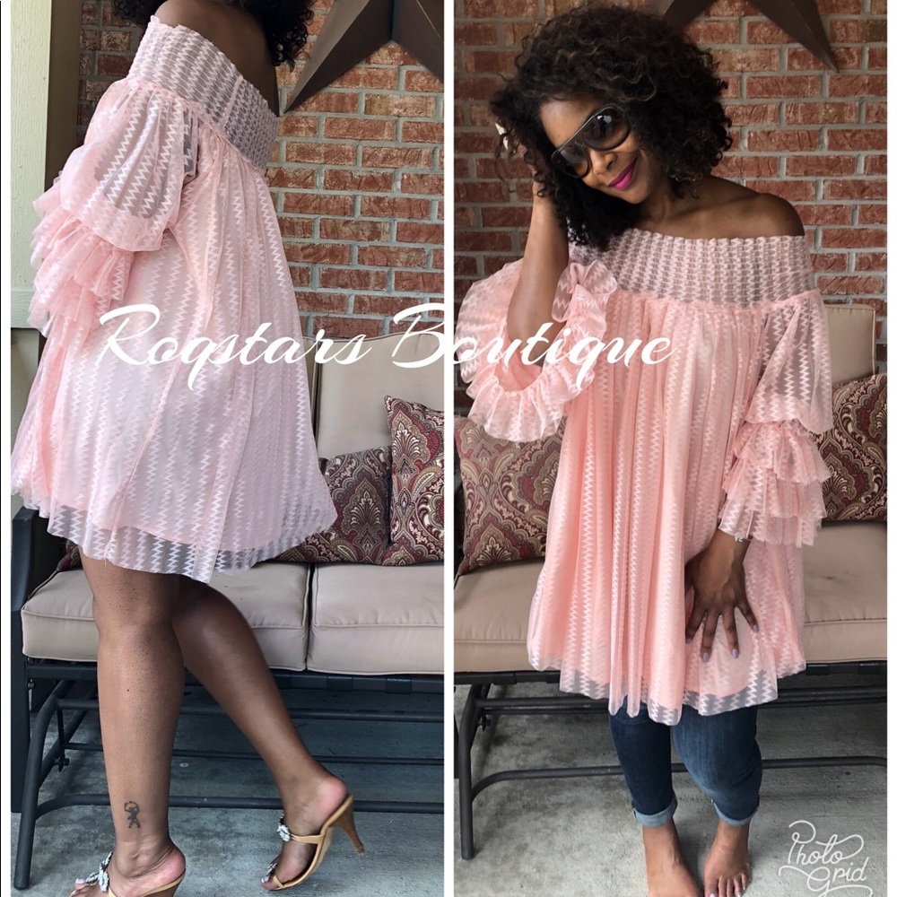 Pink off the shoulder dress Pink only
